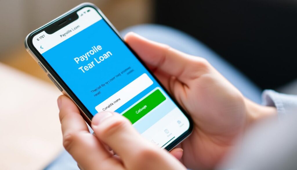 Imagem de uma pessoa acessando o aplicativo de empréstimo consignado